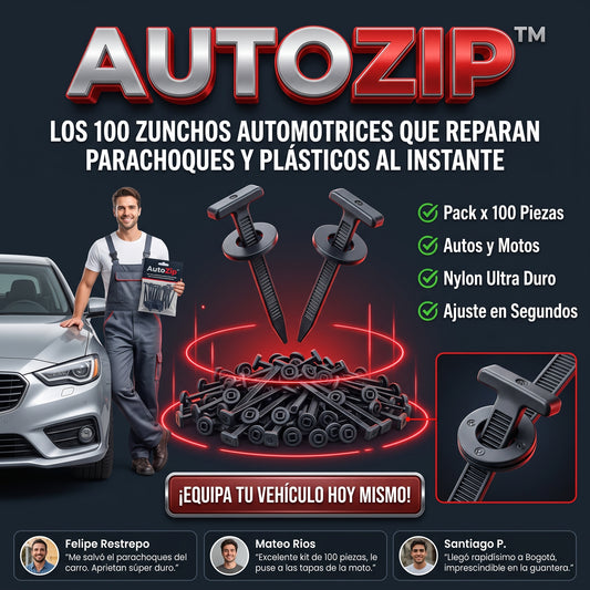 AutoZip™ Clips/zunchos de ajuste rápido de nylon negro resistente