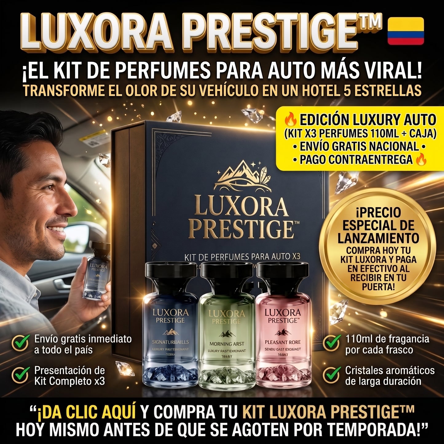 Luxora Prestige™ Fragancias Automotrices de Lujo Kit x3